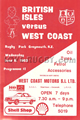 West Coast v British Lions 1983 rugby  Programmes